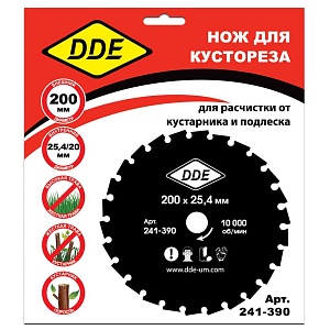 Диск для кустореза DDE WOOD CUT 26 зубьев, 200 x 25,4/20 мм